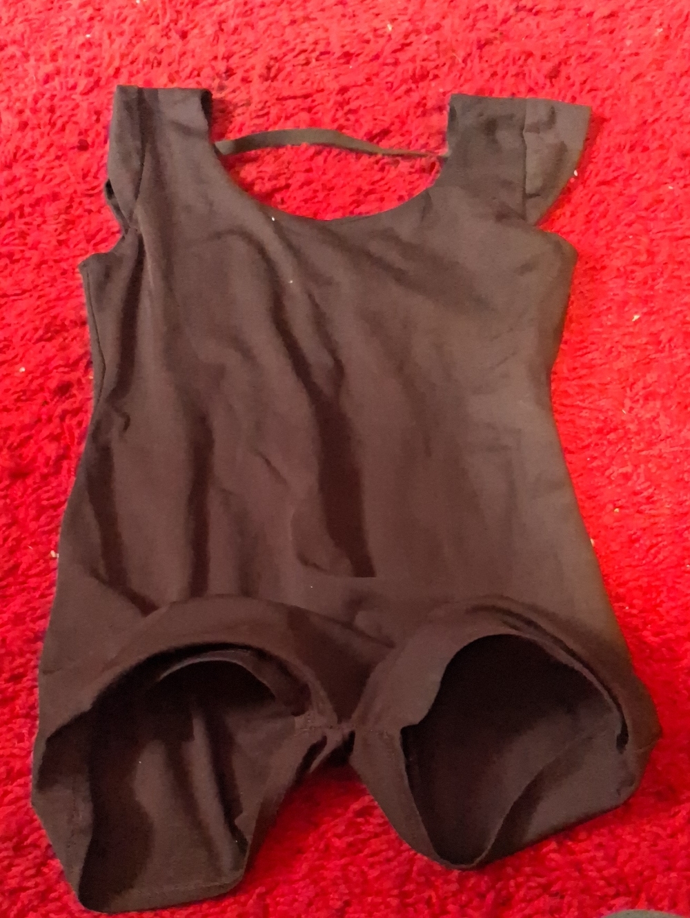 Black Sleeveless Leotard with Short Leg